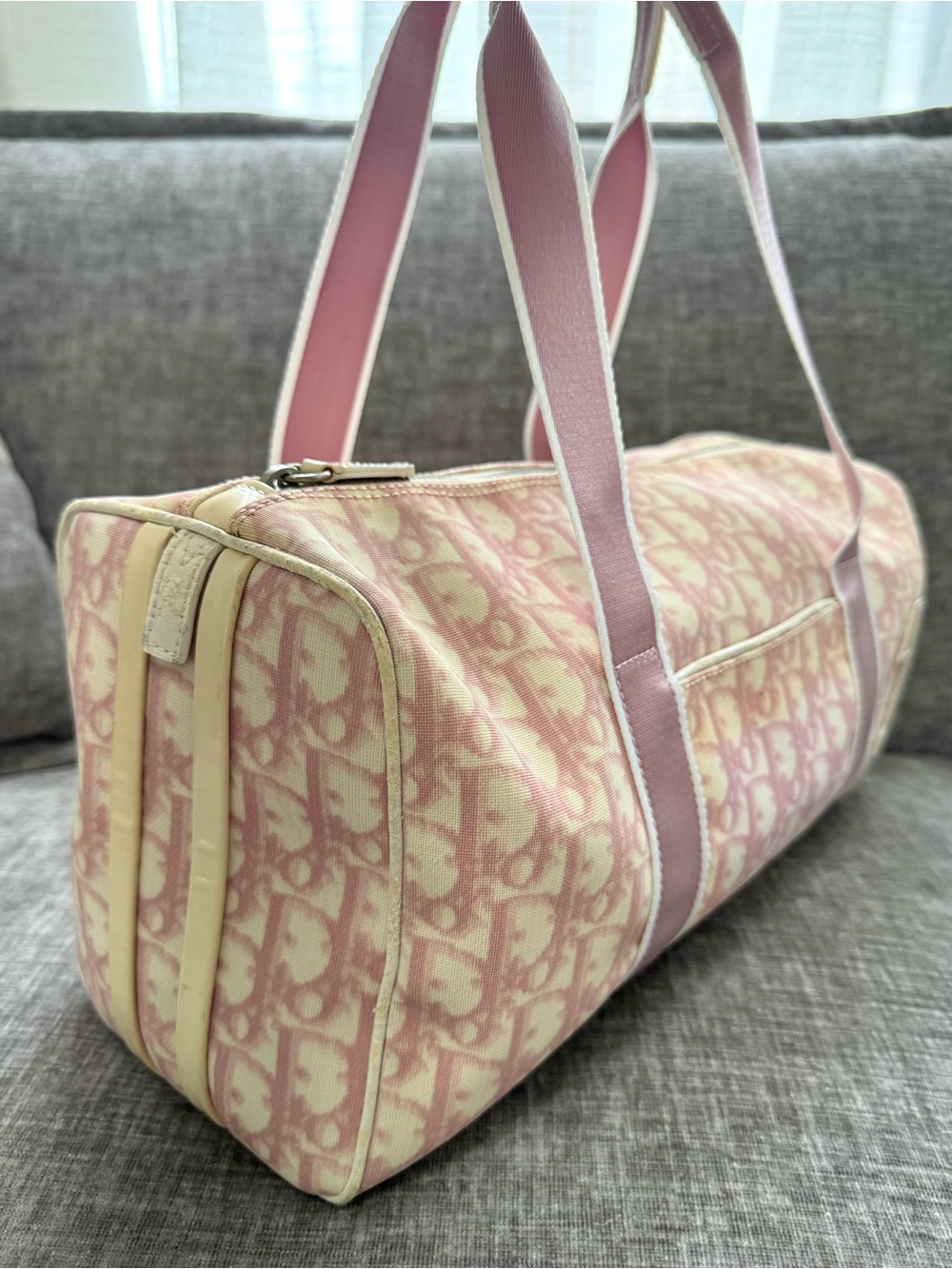 Vintage Christian Dior Pink Trotter No. 1 Boston Bag Y2K Galliano Era - Picture 6 of 16